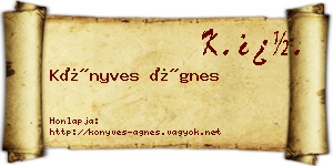 Könyves Ágnes névjegykártya