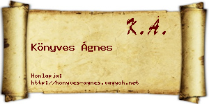 Könyves Ágnes névjegykártya